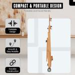 Houseables Easel for Painting, H Frame Easel, Painting Stand, Floor Standing, for Large Canvas, Adjustable, Tilt Flat, Rolling Wheels, Wood, Studio, Adults, Painters, Arts & Crafts, Fits 80” Canvas