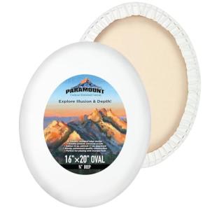 Paramount Contour Convex Profile Stretched Canvas,16x20 Oval Canvas, 5 Pack, 3/4" Deep - Double Primed for Oil, Acrylic, and Mixed Media Art - 100% Cotton Duck Medium Texture