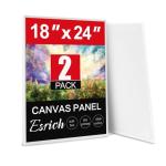 ESRICH Canvas for Painting 18x24 Inch, 2 Pack Canvas Boards for Painting Cotton Primed Acid Free Large Blank Canvases, Canvas Panels for Oil Paint, Watercolor, Acrylic Paint, Gouache and Tempera.