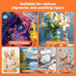 20 Pack Stretched Canvas Boards for Painting, for Adults & Kids (10 of 8"x10" and 10 of 11"x14"), 4-Layer 8oz Primed 100% Cotton Canvas, Acid-Free, Warp-Free, for Acrylic and Oil Painting.