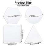 Aodaer 12 Pieces Stretched Canvas for Painting 8 Inch Blank Canvas Panels Triangle Square Hexagon Round Shape Canvases Boards Art Supplies for Acrylic Pouring Oil Painting