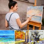 Canvases for Painting, 40x30, 30x20, 20x15, 8 Set Stretched White Canvas with Petal Paint Tray Palettes & Tape, Artist Canvases Frame Board Panels, Cotton Canvas for Oil, Acrylic, Watercolor