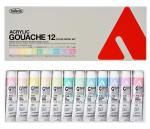 HOLBEIN ACRYLIC GOUACHE, Made in Japan, Acrylic Gouache (Opaque Acrylic Resin Paint), 0.7 fl oz (20 ml), Pastel Color, 12 Color Set