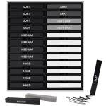 Dlicoda 24 Pcs Compressed Charcoal Sticks with Soft, Medium, Hard and White Charcoal, Square Charcoal Stick Kit for Drawing, Sketching and Shading (12 Black + 4 Gray + 8 White)