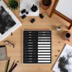 Dlicoda 24 Pcs Compressed Charcoal Sticks with Soft, Medium, Hard and White Charcoal, Square Charcoal Stick Kit for Drawing, Sketching and Shading (12 Black + 4 Gray + 8 White)