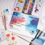 Watercolor Paper Block 9x12 Inch, Fuumuui 100% Cotton Paper Pad, 22 Sheets, Cold Pressed, Acid-Free, 140 lb/300gsm for Painting, Drawing, Art Journaling, Professional Artist Quality