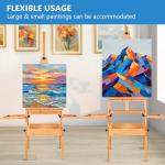 Falling in Art Large Wooden Painting Easel with Storage Drawer and Palettes, H-Frame Studio Easel Stand Holds Canvas up to 36 Inches, Suitable for Adults, Beginners, and Artists