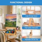 Falling in Art Large Wooden Painting Easel with Storage Drawer and Palettes, H-Frame Studio Easel Stand Holds Canvas up to 36 Inches, Suitable for Adults, Beginners, and Artists
