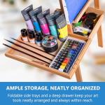 Falling in Art Large Wooden Painting Easel with Storage Drawer and Palettes, H-Frame Studio Easel Stand Holds Canvas up to 36 Inches, Suitable for Adults, Beginners, and Artists