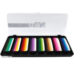Fusion Body Art Face Painting Palette - Thin Strokes CANDY PALETTE (8 x 14gr) + Free 3/4" Flat Brush