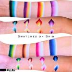 Fusion Body Art Face Painting Palette - Thin Strokes CANDY PALETTE (8 x 14gr) + Free 3/4" Flat Brush