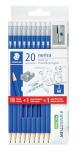 STAEDTLER Norica #2 HB Wood-Cased Pencil Set: 18 Pre-Sharpened Graphite Pencils with 1 Eraser & 1 Sharpener, Break-Resistant Lead, For Writing & Drawing, Blue, Ideal for Classroom, Home & Office