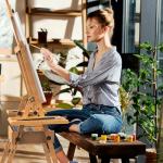 Large Beech Wood H-Frame Easel, Painting Easel for Adults with Storage Box and Palette, Multi-Function Studio Easel, Professional Foldable Artist Easel Stand for Painting, Holds Canvas Art up to 36"