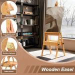 Large Beech Wood H-Frame Easel, Painting Easel for Adults with Storage Box and Palette, Multi-Function Studio Easel, Professional Foldable Artist Easel Stand for Painting, Holds Canvas Art up to 36"