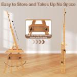 Large Beech Wood H-Frame Easel, Painting Easel for Adults with Storage Box and Palette, Multi-Function Studio Easel, Professional Foldable Artist Easel Stand for Painting, Holds Canvas Art up to 36"