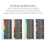 KINGART 60-Piece Oil Pastels Set, Soft Oil Pastels for Art Painting, Drawing, Blending, Art Supplies for Artists, Beginners, Students, Teachers