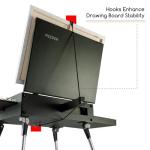 MEEDEN PRO French Easel Box: 21lb/9.5kg Heavy Duty Plein Air Sketchbox Easel for Oil Painting - Boxwood Folding Artist Easel with 4 Aluminum Legs & Storage Drawer for Adult Studio Painting