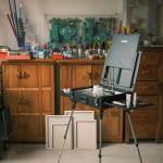 MEEDEN PRO French Easel Box: 21lb/9.5kg Heavy Duty Plein Air Sketchbox Easel for Oil Painting - Boxwood Folding Artist Easel with 4 Aluminum Legs & Storage Drawer for Adult Studio Painting