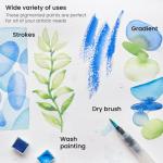 Arteza Watercolor Paint Set with Water Brush, 12 Watercolor Half Pans in Ocean Tones, Semi Moist, Art Supplies for Painting Stunning Seascapes