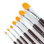 Transon 7pcs Artist Filbert Paintbrush Set for Acrylic Watercolor Gouache Oil and Body Painting