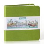 Prudiut Hardcover Pocket Sketchbook, 5" x 5" Square Mini Sketchbook, 98lb/160gsm Heavyweight Tiny Sketch Book, 80 Sheets Small Travel Drawing Journal for Adults, Artist, Ideal for Gift (Emerald Green)