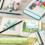 Prudiut Hardcover Pocket Sketchbook, 5" x 5" Square Mini Sketchbook, 98lb/160gsm Heavyweight Tiny Sketch Book, 80 Sheets Small Travel Drawing Journal for Adults, Artist, Ideal for Gift (Emerald Green)