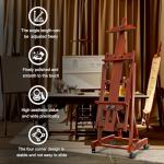 H-Frame Foldable Easel, Adjustable Height & Angle (Vertical to Horizontal), Removable Floor Art Easel for Adults, Holds Two Canvases Up to 77 Inches, Walnut Finish