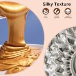 Nicpro Acrylic Paint Metallic, 6 Colors Gold, Silver, Copper, Brass, Bronze, DeepGold, 24oz/720ml Gold Leaf Paint, Non Toxic, Non Fading Paints for Art Painting, Handcrafts, Ideal for Multi-surface