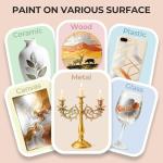 Nicpro Acrylic Paint Metallic, 6 Colors Gold, Silver, Copper, Brass, Bronze, DeepGold, 24oz/720ml Gold Leaf Paint, Non Toxic, Non Fading Paints for Art Painting, Handcrafts, Ideal for Multi-surface