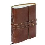 KomalC Handmade Leather Journal | Writing Diary | Bound Daily Notepad For Men & Women Unlined Paper Medium, writing pad gift for artist, sketch