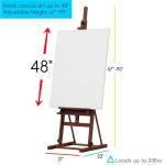 MEEDEN Art Painting Easel 67" to 95"H, Hold Canvas to 48", Artist Beech Wood H-Frame Easel Stand, Adjustable Studio Floor Paint Easel with Storage Tray, Professional Easel for Artists & Adults, Walnut