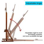 MEEDEN Art Painting Easel 67" to 95"H, Hold Canvas to 48", Artist Beech Wood H-Frame Easel Stand, Adjustable Studio Floor Paint Easel with Storage Tray, Professional Easel for Artists & Adults, Walnut