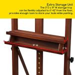 MEEDEN Art Painting Easel 67" to 95"H, Hold Canvas to 48", Artist Beech Wood H-Frame Easel Stand, Adjustable Studio Floor Paint Easel with Storage Tray, Professional Easel for Artists & Adults, Walnut