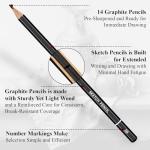 Aenir Sketch Pencils for Drawing, Drawing Pencils Set of 18, 10B–4H Graphite Pencil, Vinyl Eraser, Kneaded Eraser, Sharpener, Blending Stump,Sketch Set for Artists, Art Supplies.