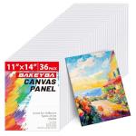 BAKEYBA Canvas Boards for Painting 36 Pack, 11x14 Inch Blank Canvas Panels, 100% Cotton Art Supplies for Acrylics Oil Watercolor Tempera Paints