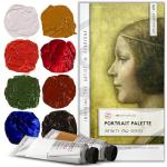 Portrait Palette by ZenART - Old Masters' colors - Professional Oil Paint Set - 8 x Large 1.7 fl Oz (50ml) Tubes - Non-Toxic, Highly Pigmented, Creamy, Lightfast Oil Paints for Eco-Conscious Artists