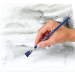 STAEDTLER Eraser Pencil with Brush, White, Blue, 1 Count (Pack of 1)