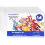 64 Pack 8x10 Inch Canvas Boards for Painting Bulk, Kids Art Novices Blank Painting Canvases, Gesso Primed Acid-Free 100% Cotton Canvas Panels for Acrylic Oil Watercolor Tempera Paint