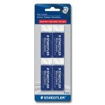 STAEDTLER Mars Plastic, Premium Quality Vinyl Eraser, White, Latex-free, Age-resistant, Minimal Crumbling, 4 Pack (526 50 BK4)