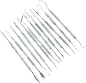 SE 12-Piece Stainless Steel Wax Carvers Set, Wax & Clay Sculpting Tools, Double Ended Carving Kit for Modeling, Sculpting and Shaping, Silver - DD312
