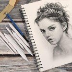 AGPTEK 22 PCS Sketch Drawing Tools, 16 Blending Stumps Set with 2 Sandpaper Pencil Sharpeners, 1 Pencil Extension Tool, 2 Erasers & 1 Felt Bag for Student Sketch Drawing Accessories