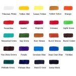 Mont Marte Acrylic Paint Set 24 Colours 36ml, Perfect for Canvas, Wood, Fabric, Leather, Cardboard, Paper, MDF and Crafts