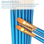 BOSOBO Paint Brushes Set, 2 Pack 20 Pcs Round-Pointed Tip Nylon Hair Artist Acrylic Paint Brushes for Acrylic Painting Oil Watercolor, Face Nail Art, Canvas, Miniature Detailing & Rock Painting, Blue