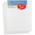 5 Count 16” x 20” Super Value Canvas by Artist's Loft - Acid Free Cotton Canvas for Paint, Acrylic, & Oils - 1 Pack