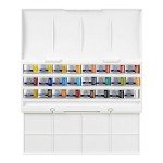 Winsor & Newton Cotman Watercolor Paint Set, Studio Set, 24 Whole Pans