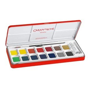 Caran d'Ache Gouache Studio 15 Assorted Colors Set in Metal Tin