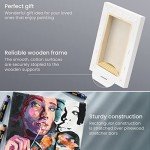 ARTEZA Stretched Canvas, 5 x 7, 8 x 10, 11 x 14, 12 x 16, 16 x 20 Inches, Multipack of 10, Blank White Canvas for Acrylic, Oil and Gouache Painting