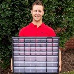 Akro-Mils 10144 44-Drawer Plastic Drawer Storage Cabinet for Garage Organization, Bead Organizer, Lego Storage, Teacher Toolbox, Makeup Organizer, and More, 20-Inch W x 6-Inch D x 16-Inch H, Black