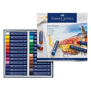 FABER-CASTELL FC127024 Creative Studio Oil Pastel Crayons (24 Pack), Assorted