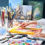 ARTEZA Acrylic Paint Set of 24 Tubes (0.74 oz, 22 ml) Non Toxic Acrylic Artist Paints, Heavy Body Acrylic Paint Art Supplies for Canvas Painting